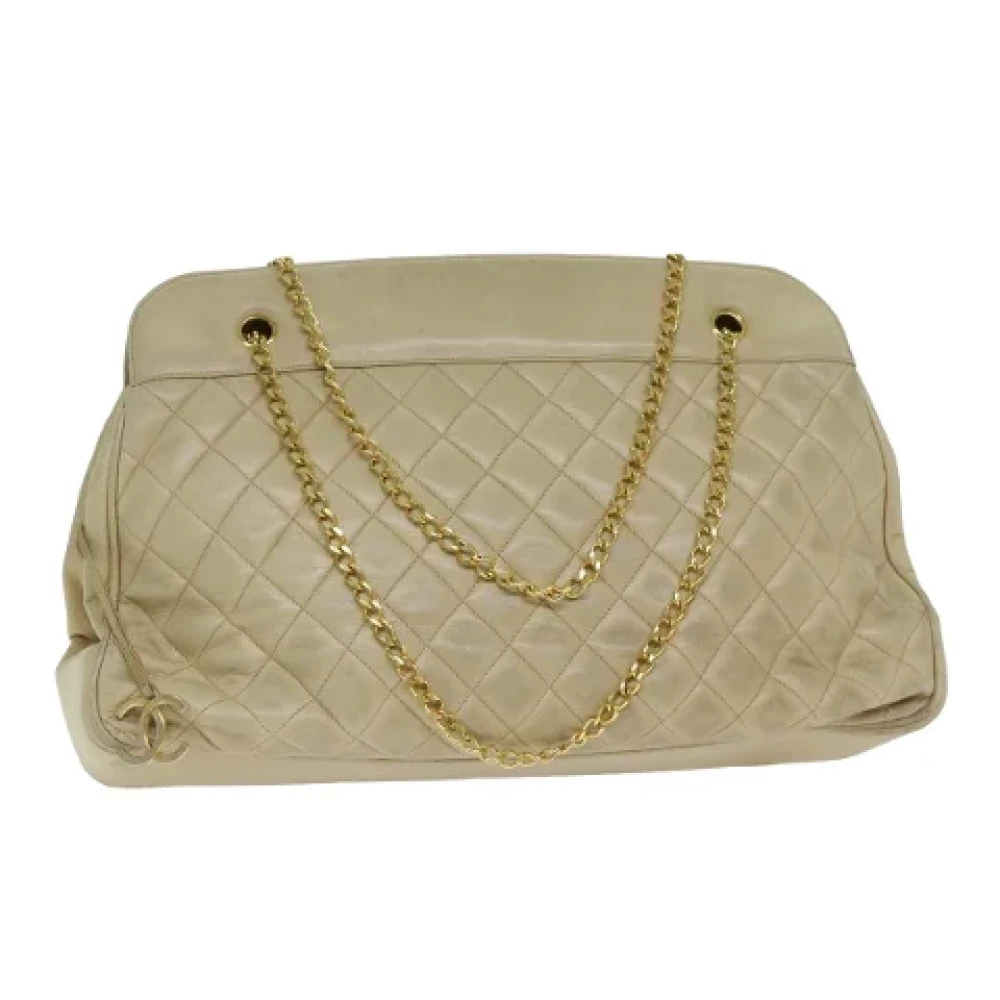 Chanel Vintage Pre-owned Leather chanel-bags Beige Dames
