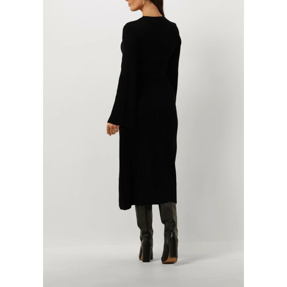 Gestuz Zwarte Wol Jurk Elegante Stijl Black Dames