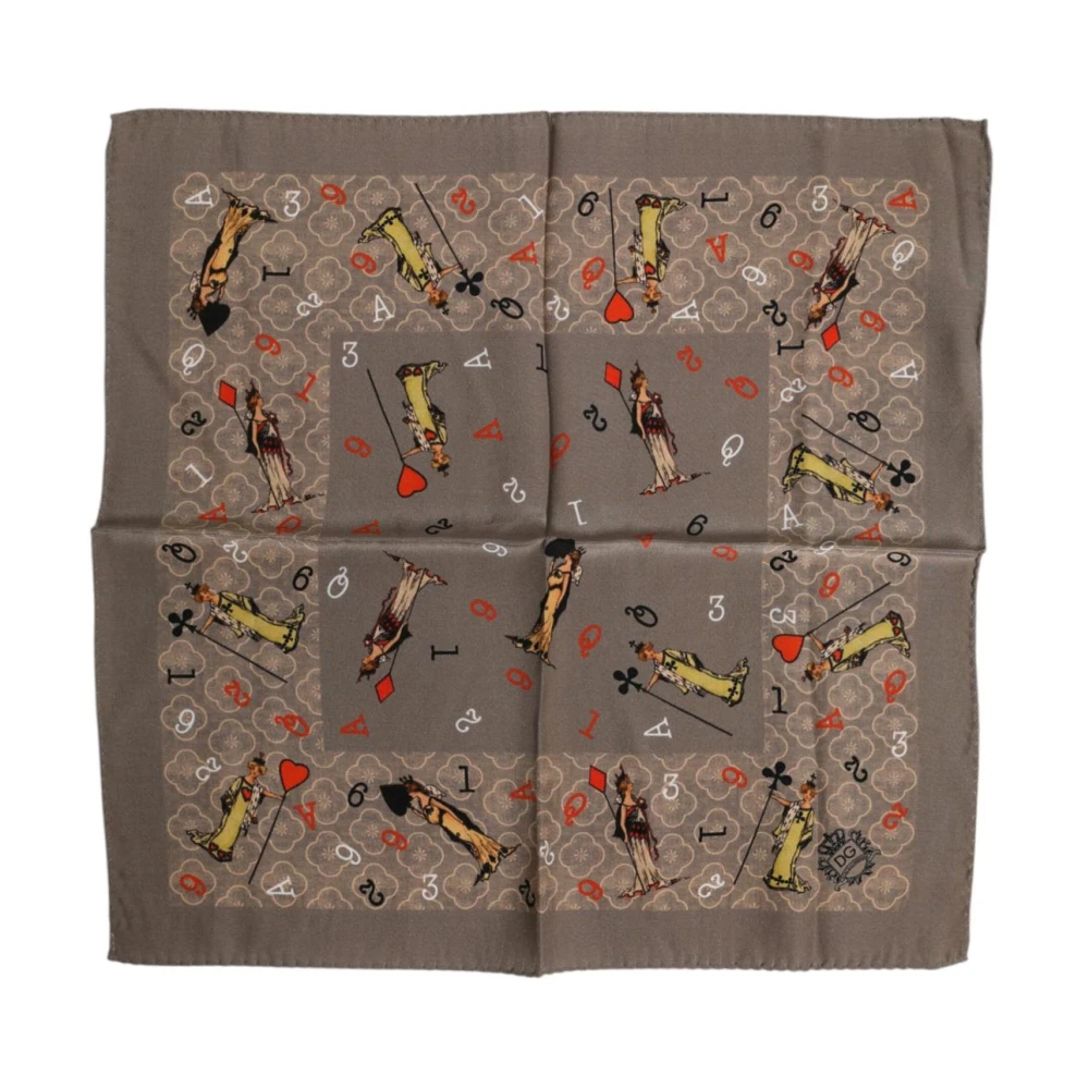 Dolce & Gabbana Men's Brown Luxury Silk Printed Foulard Scarf