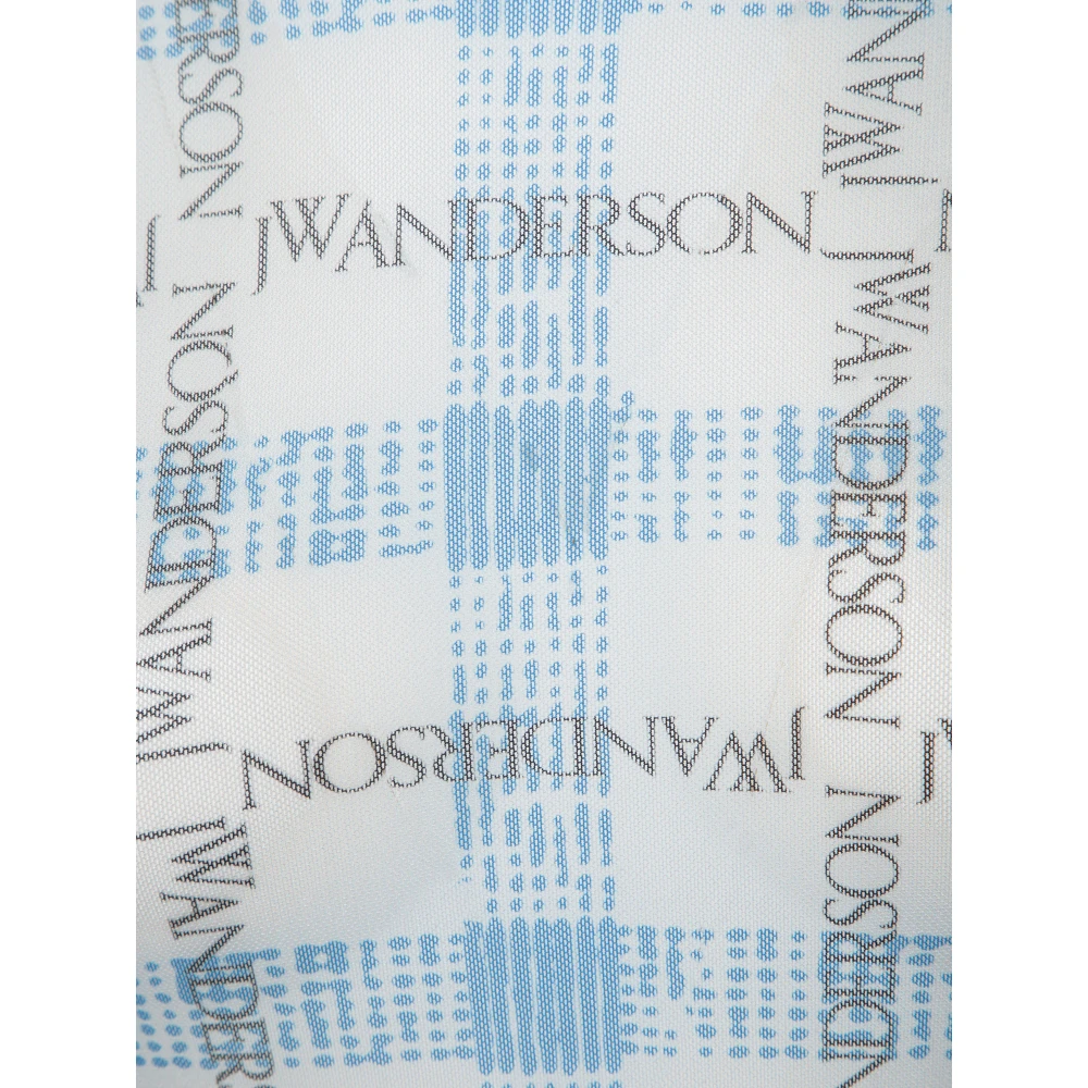 JW Anderson Logo Weave Mock Neck Top White Dames