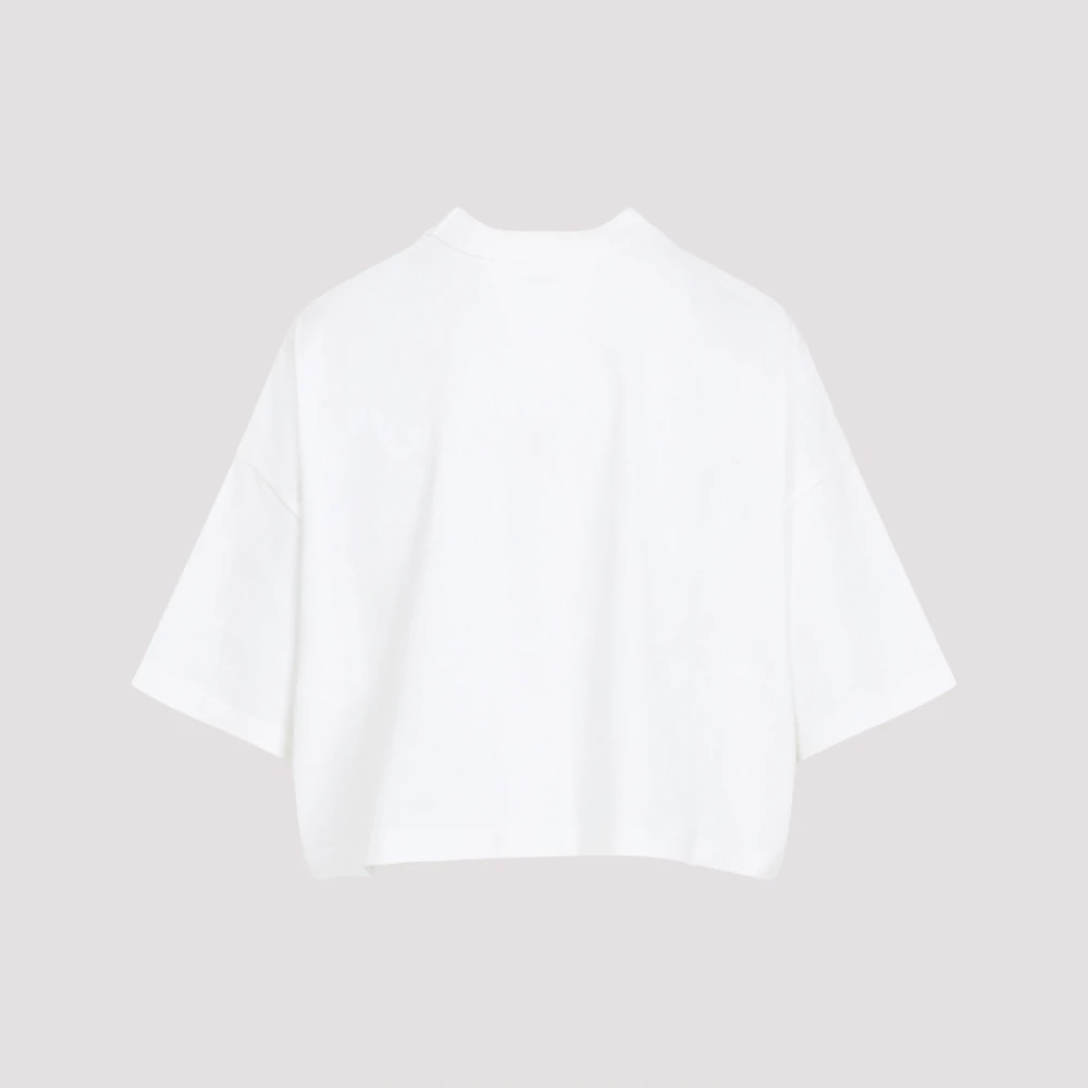 Bottega Veneta Hart Leren T-Shirt White Dames