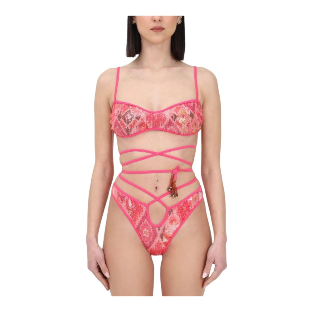 F**k Bikini 2-Delig Set Pink Dames