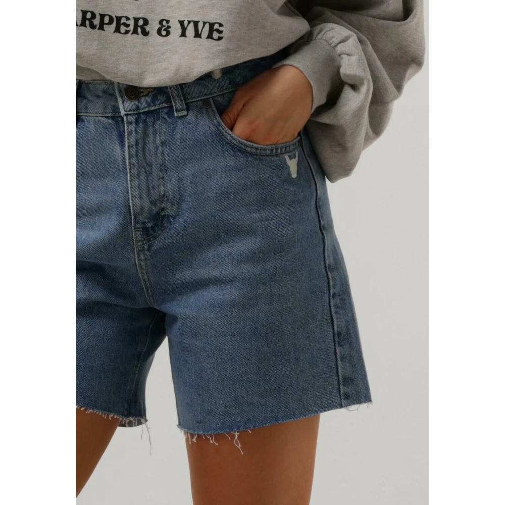 Alix The Label Blauwe Geweven Dames Shorts Blue Dames