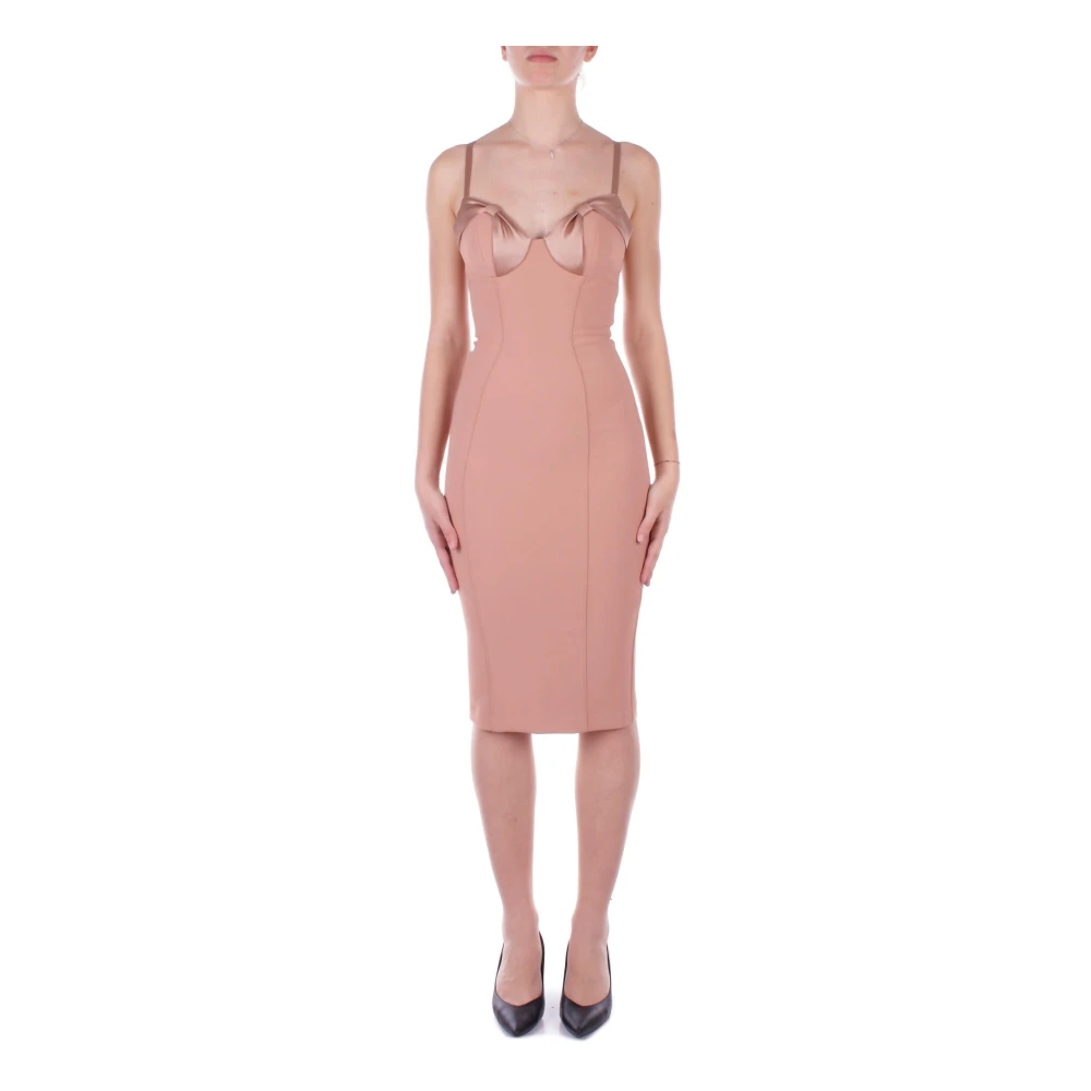 Elisabetta Franchi Stijlvolle Jurken met Ritssluiting Pink Dames