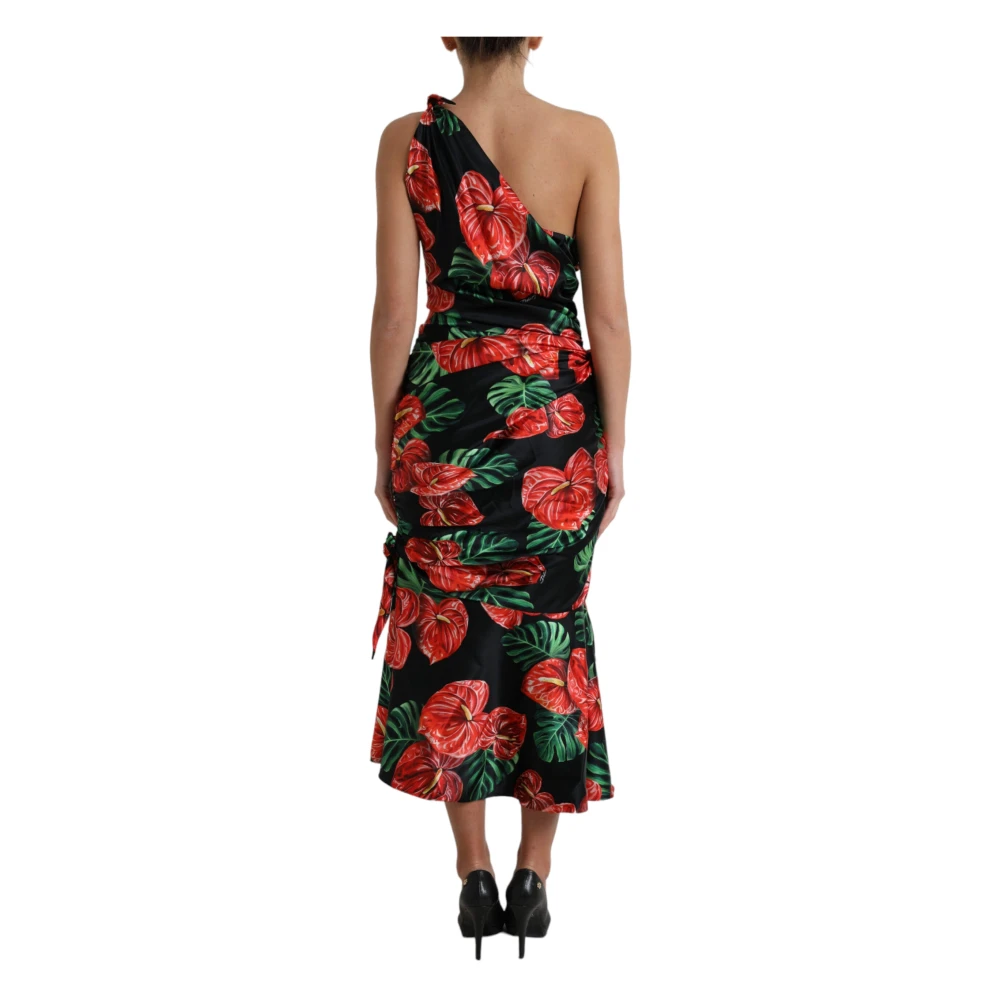 Dolce & Gabbana Tropische Elegantie Zijden Jurk Multicolor Dames