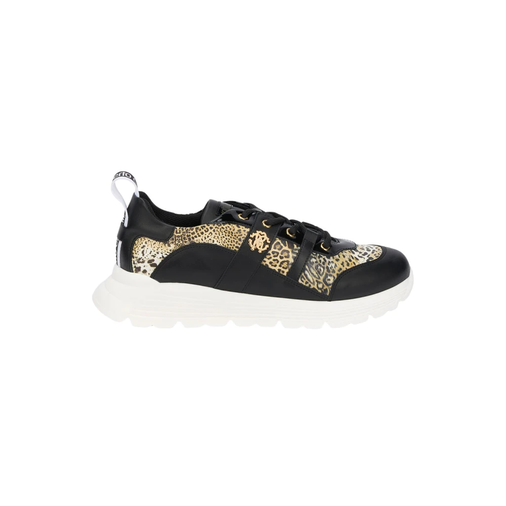 Roberto Cavalli Leopard Print Leather Sneakers