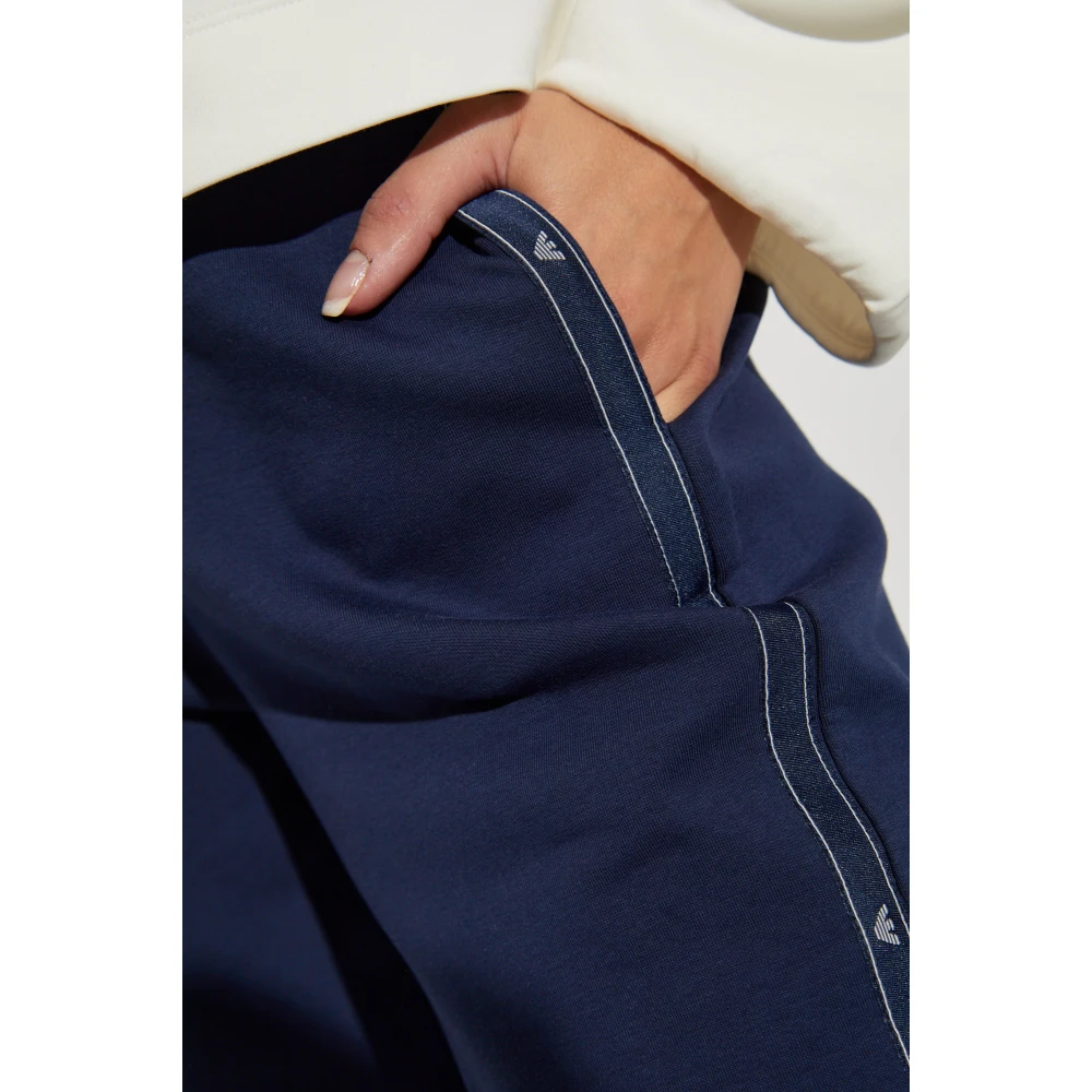 Emporio Armani Trainingsbroek met zijstrepen Blue Dames