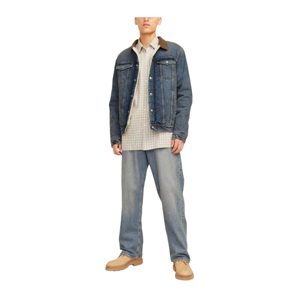 jack & jones Blauwe Katoenen Premium Finish Jas Blue Heren