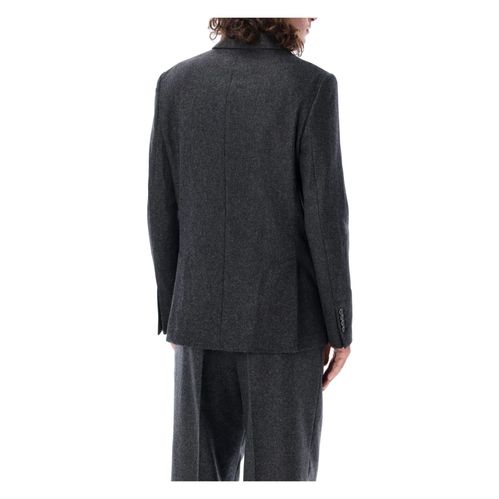 Ami Paris Double Breasted Seizoens Blazer Jas Gray Heren