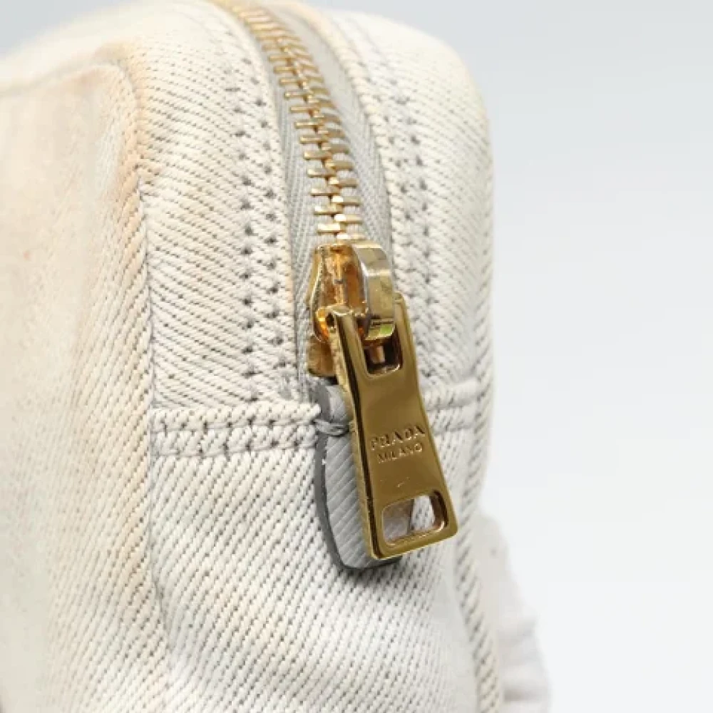 Prada Vintage Pre-owned Canvas pouches Gray Dames