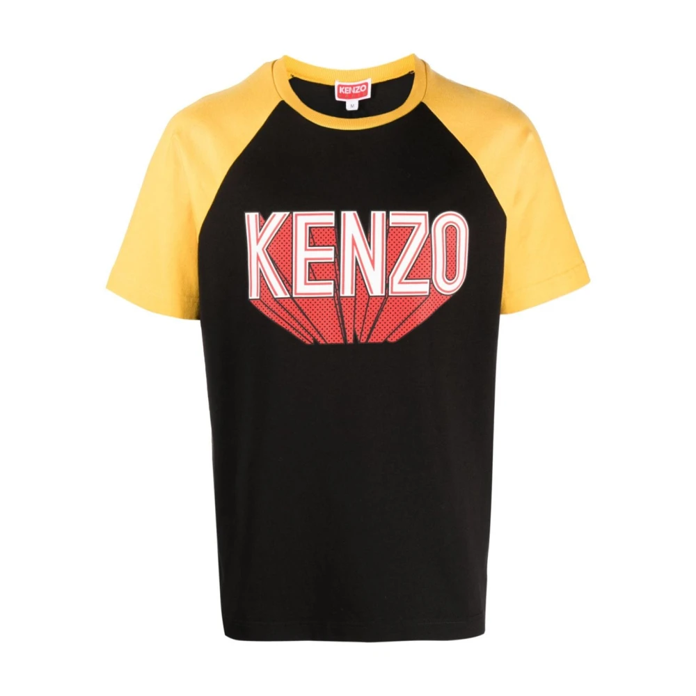 Kenzo Zwarte katoenen T-shirt met 3D-print Black Heren