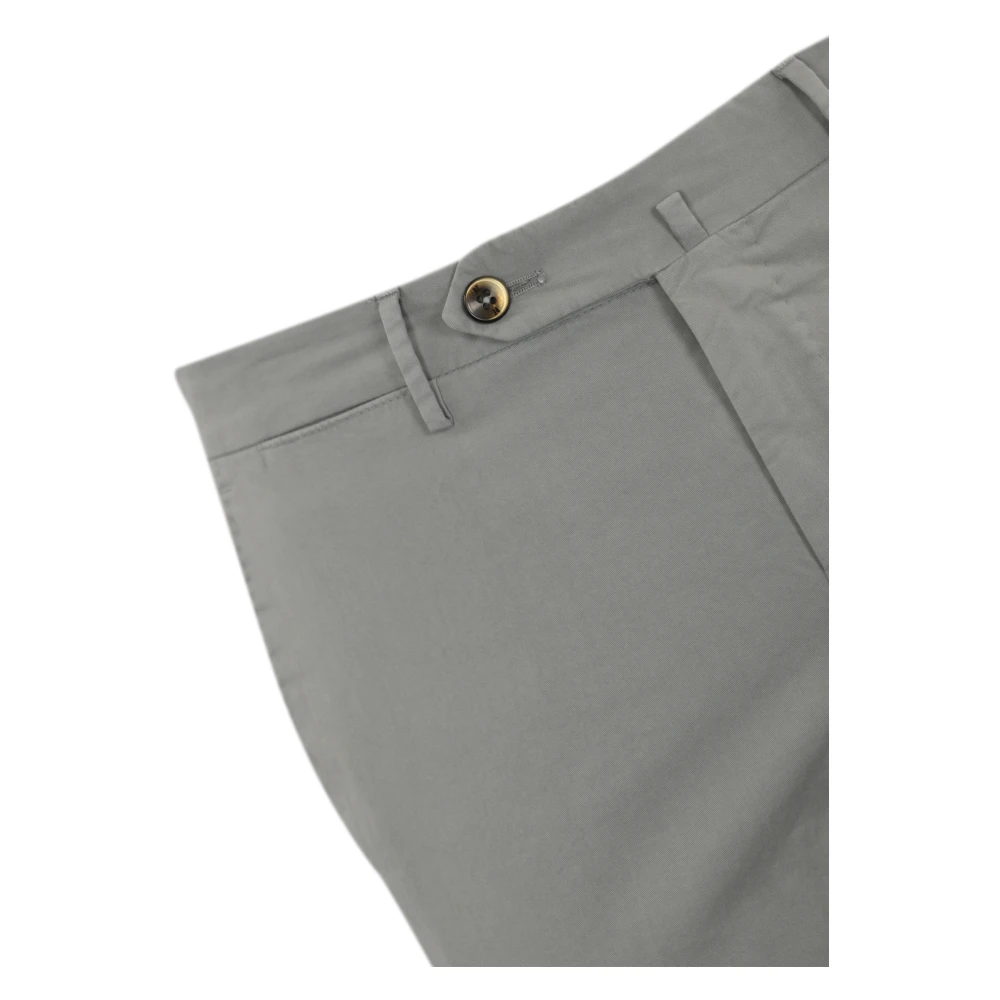 PT Torino Lichtgrijze Katoenen Gabardine Slim Fit Broek Gray Heren