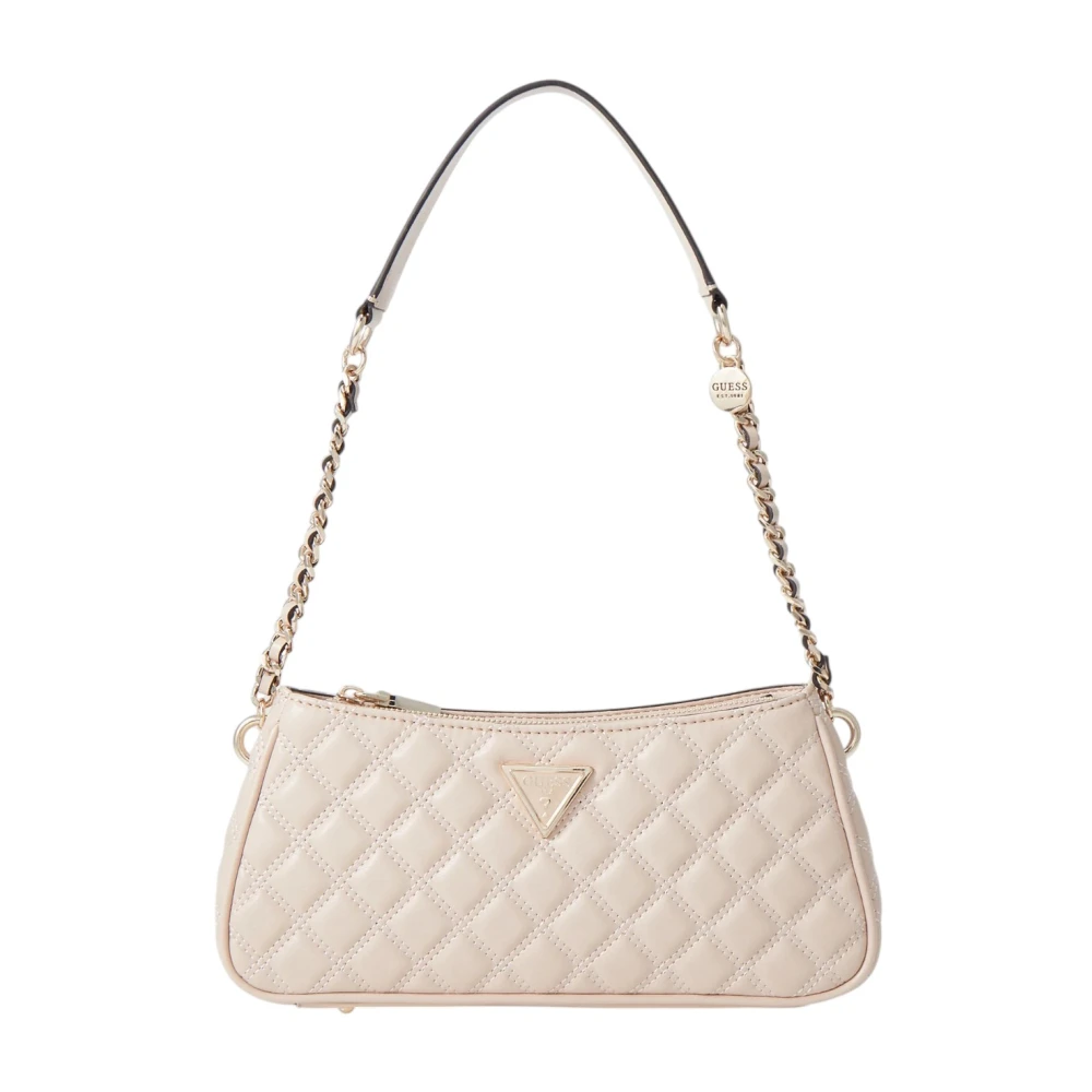 Guess Beige Shoulder Bags, Female, One Size, Giully Top Zip Shoulder Bag