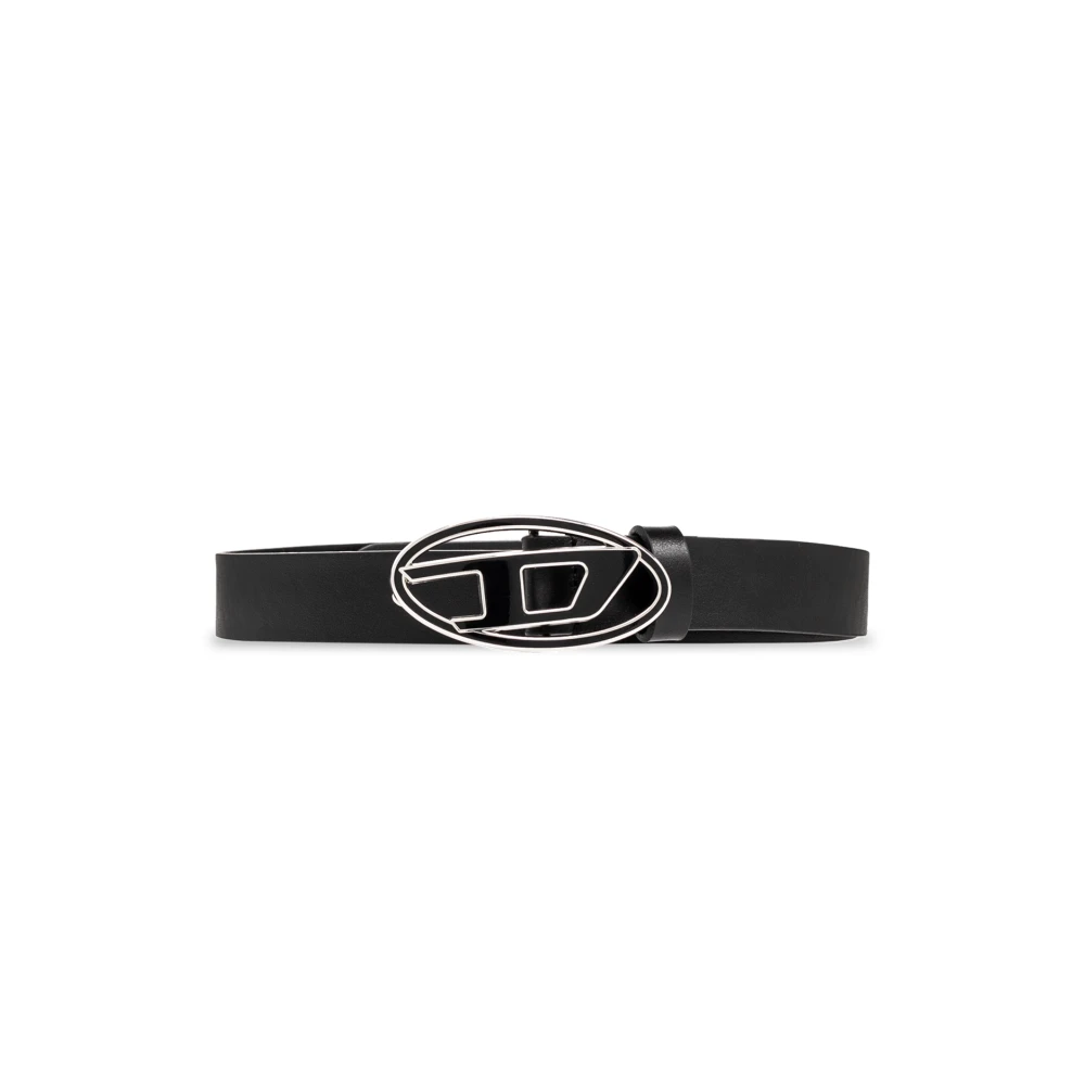 Diesel Women's Black Belts,, Leather Belt Medium
