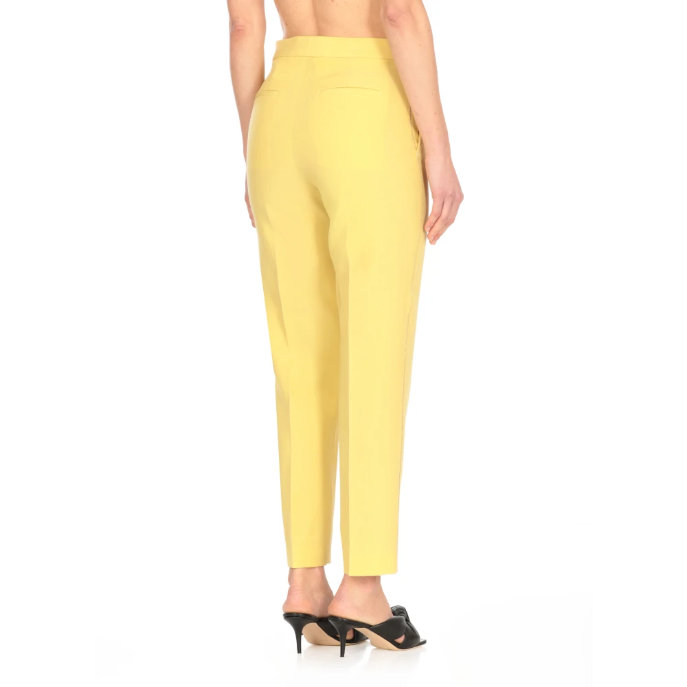 Fabiana Filippi Gele wollen broek met zijdetails Yellow Dames