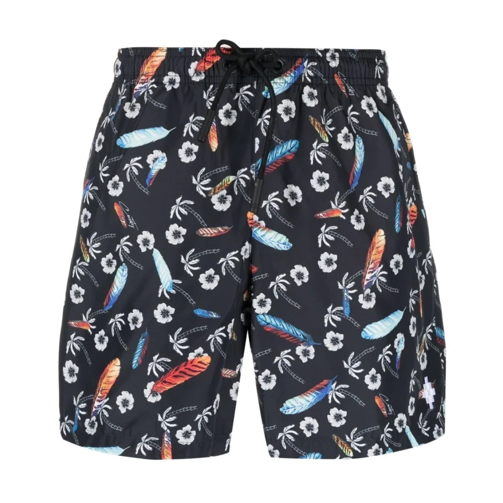 Marcelo Burlon Men's Black Hawaii Print Swim Shorts - Beachwear - S - Swimwear