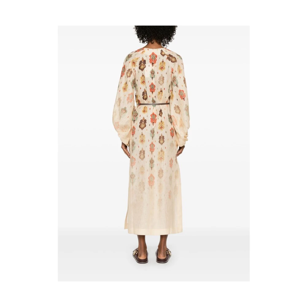 Zimmermann Beige Geriemde Jurk Mode Multicolor Dames