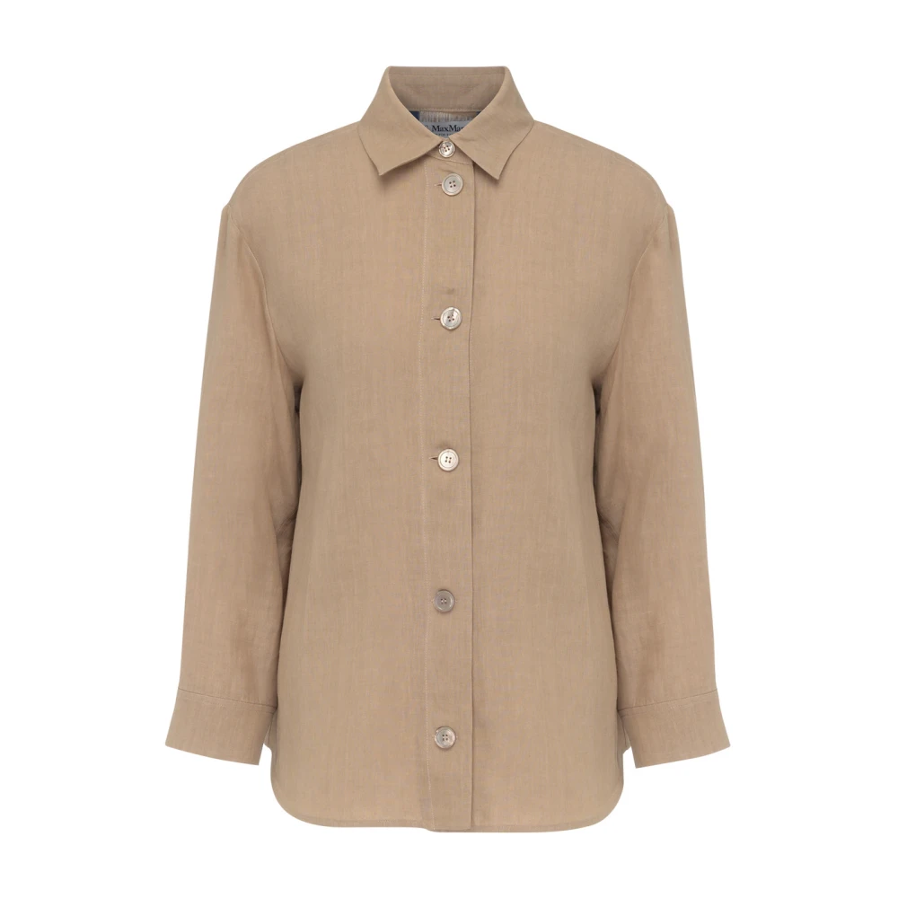 Max Mara Elegante Terni Shirt Brown Dames