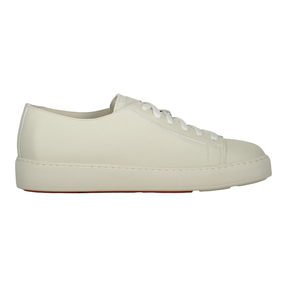 Santoni Leren sneakers met lage schacht Dames Schoenen Wit