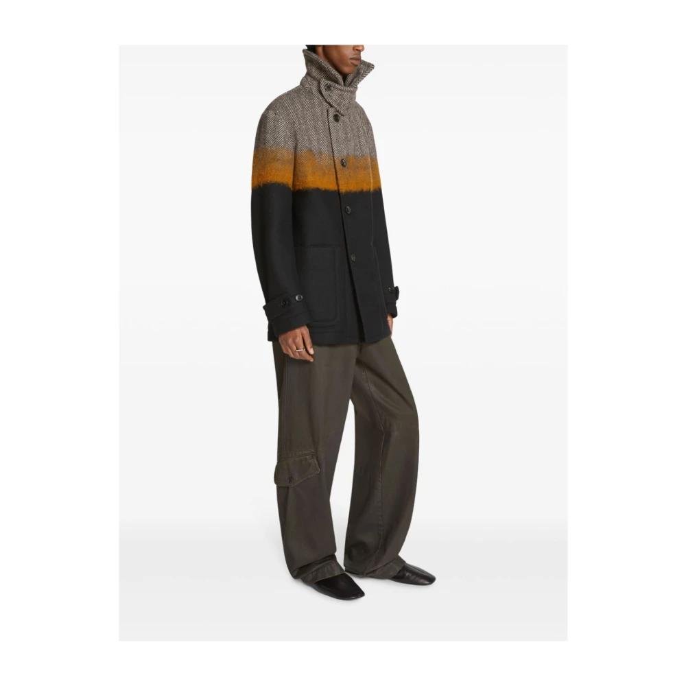 Dries Van Noten Katoenen loszittende broek met klepzakken Brown Heren