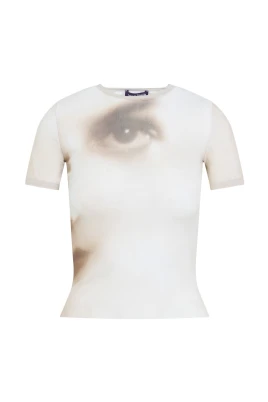 Mesh Baby Printed Face Tee