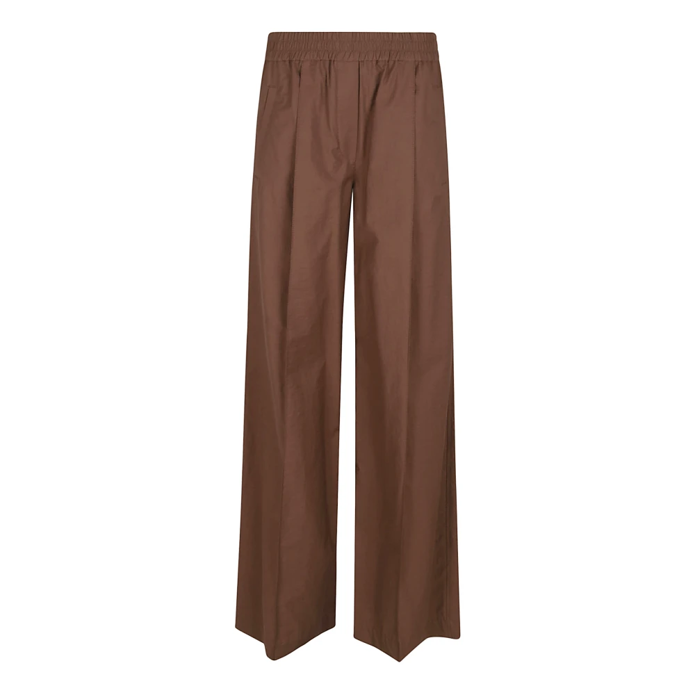 BRUNELLO CUCINELLI Bruine Broek Elastische Taille Zakken Brown Dames