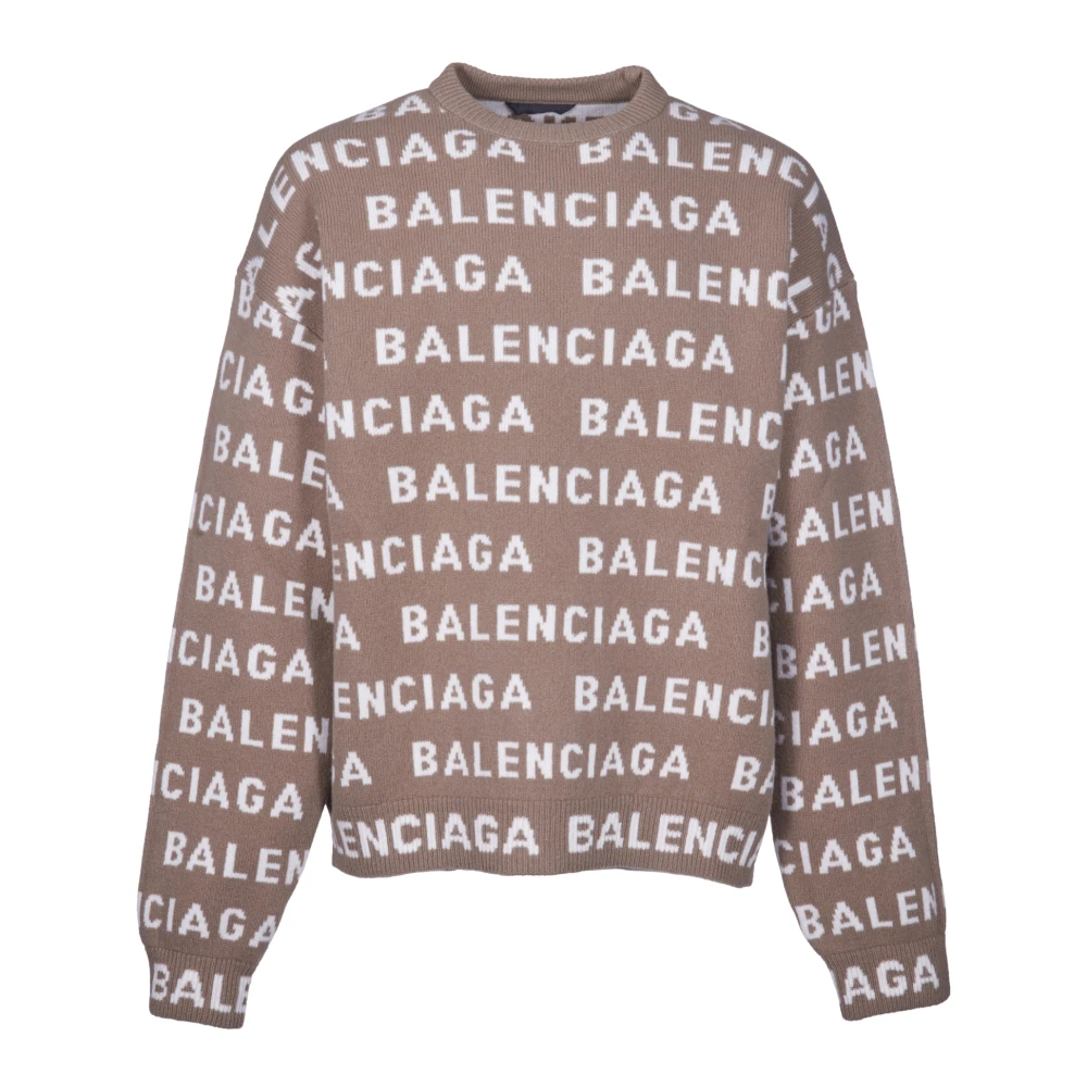 Balenciaga Logo Sweater Beige Heren