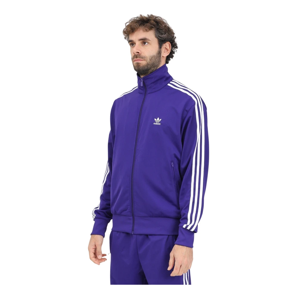 adidas Originals Paarse Firebird Rits Sweater Purple Heren