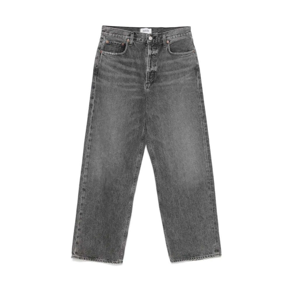 Agolde Donkergrijze Wide Leg Denim Jeans Gray Dames
