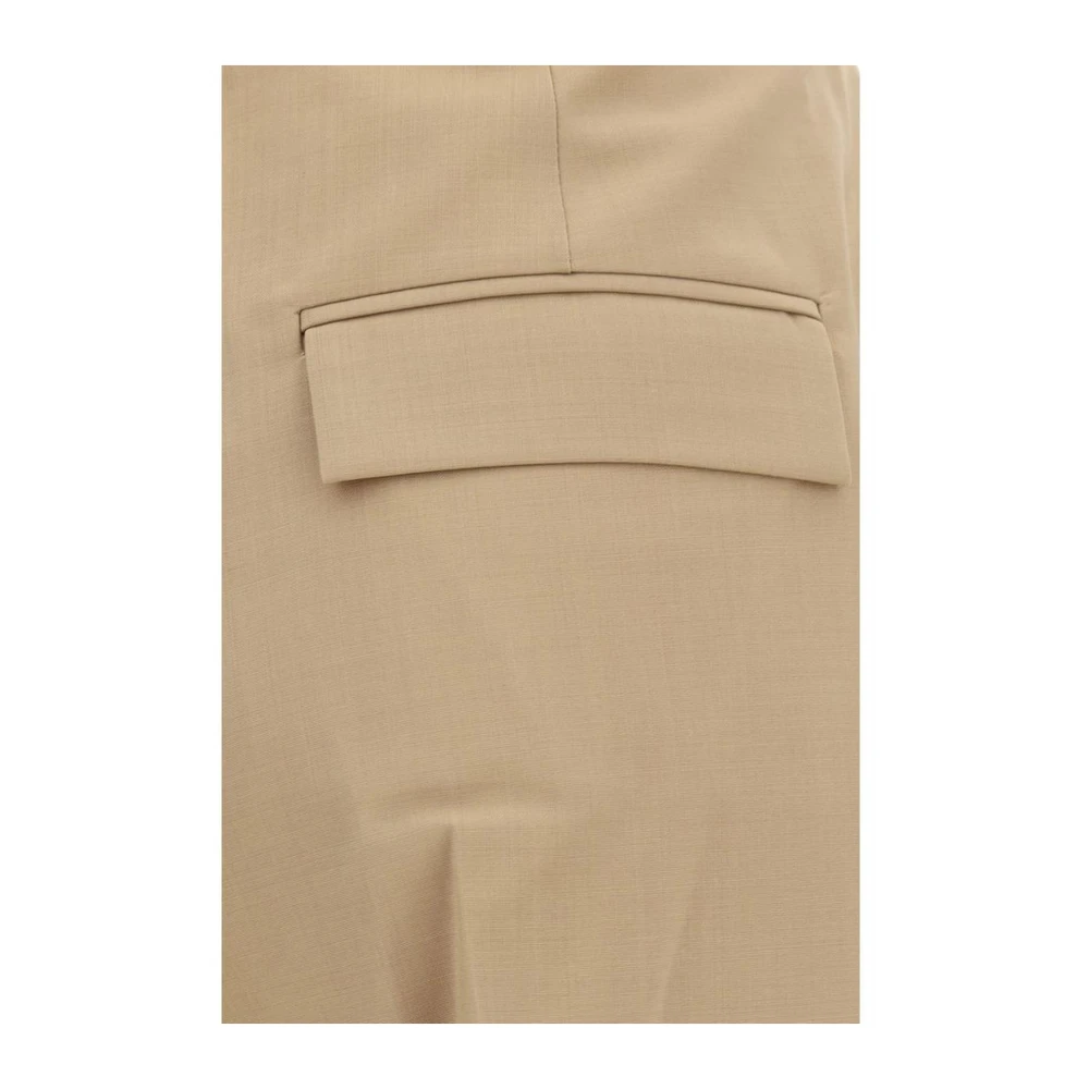Róhe Wijde broek met rits en zakken Beige Dames