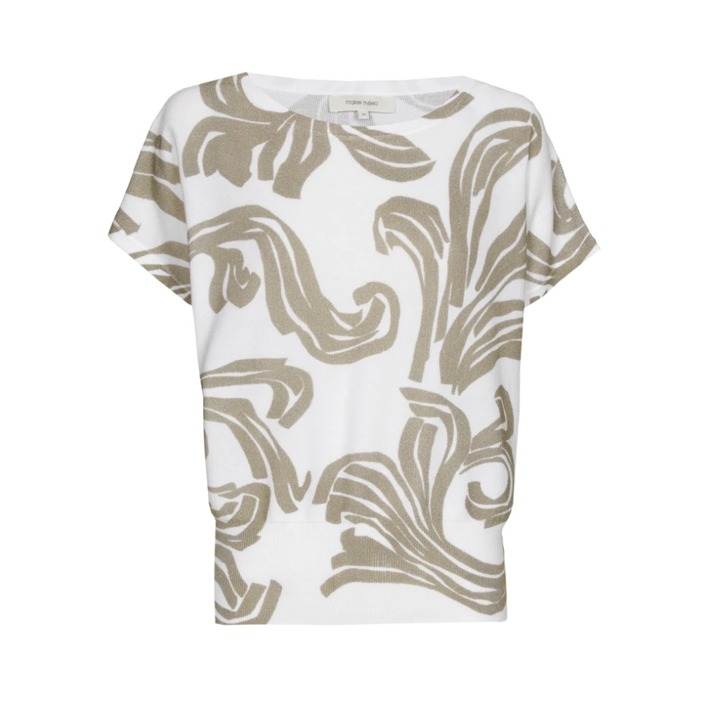 Marie Méro Witte Trui met Groen Motief Multicolor Dames