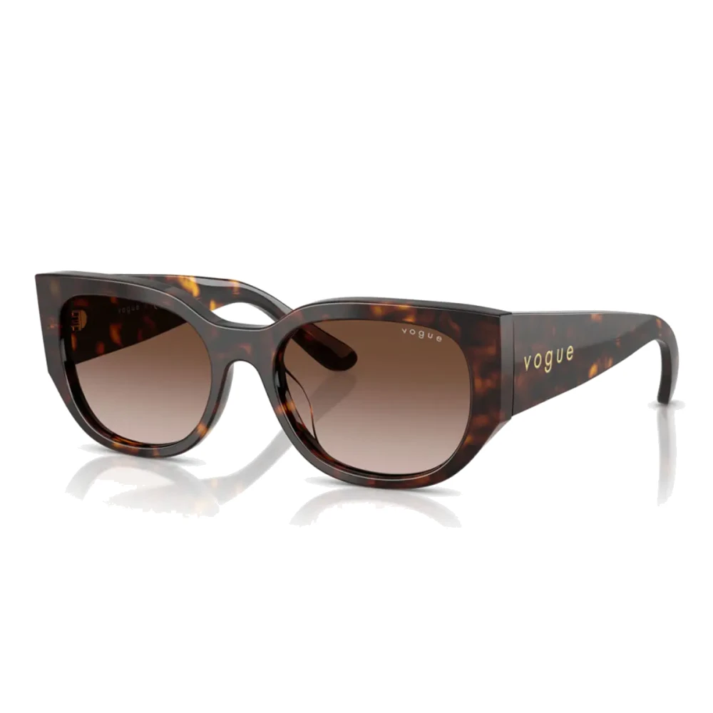 Vogue Women's Brown Sunglasses, 53 Mm, Geometric Shape Sunglasses In Dark Havana