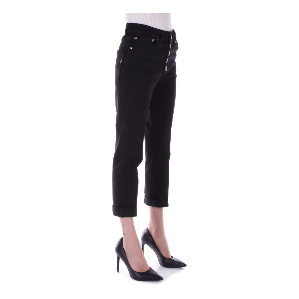 Dondup Zwarte Logo Jeans met Zakken Black Dames