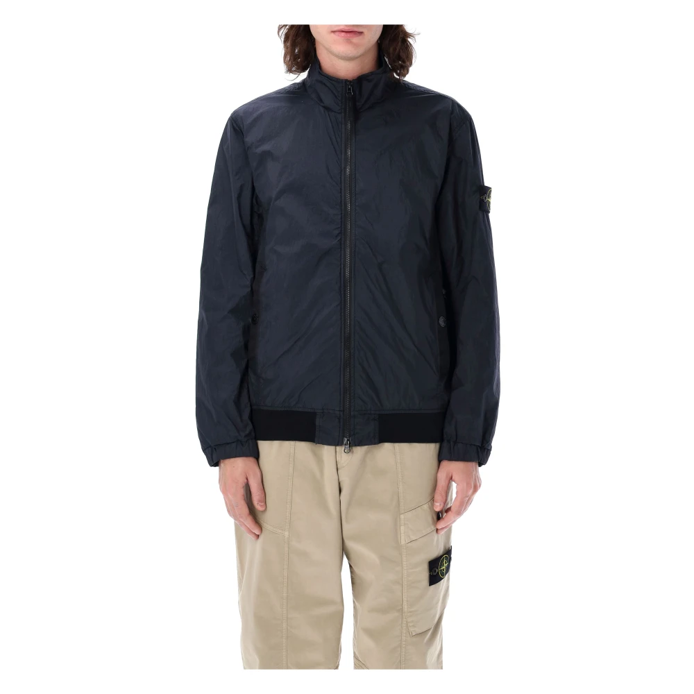 Stone Island Gekreukelde Bomberjas Blue Heren