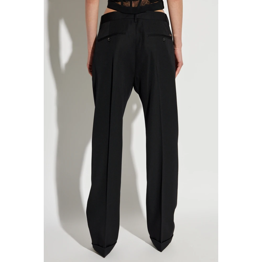 Dsquared2 Wollen broek Black Dames