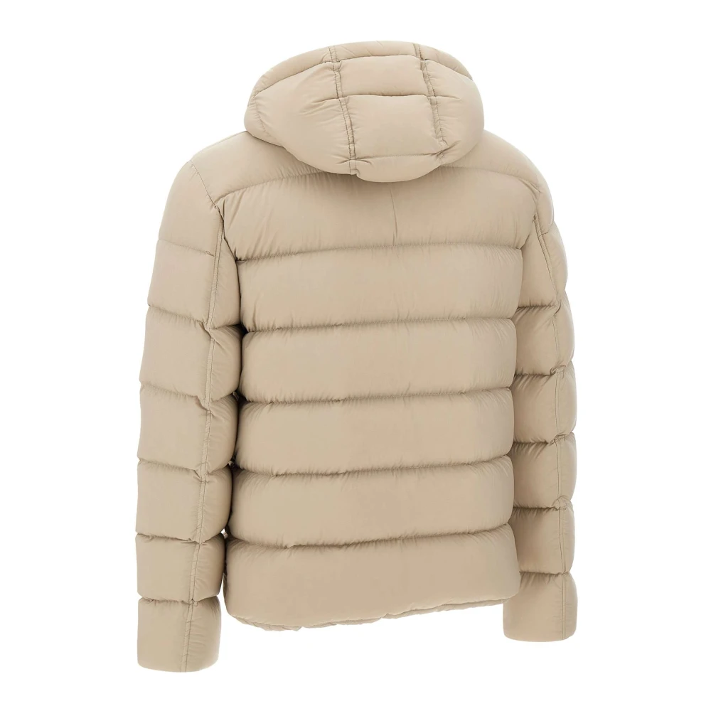 Herno Zand Nylon Donsjas met Capuchon Beige Heren