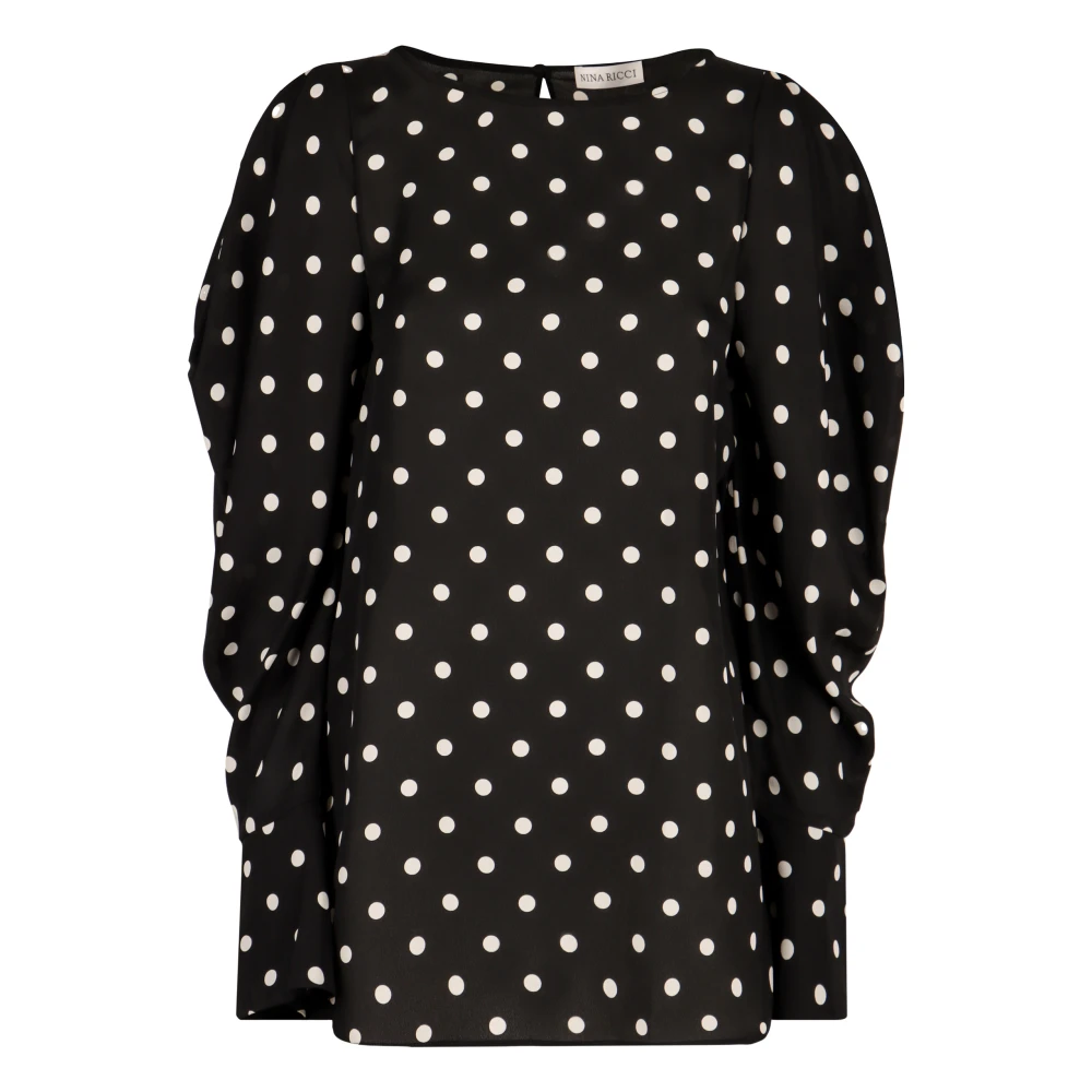 Nina Ricci Polka-dot Mini-Jurk met Sleutelgat Achterkant Black Dames