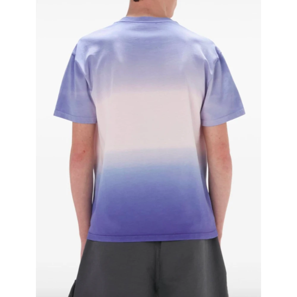 JW Anderson Gradient Geborduurd Lavendel T-shirt Purple Heren