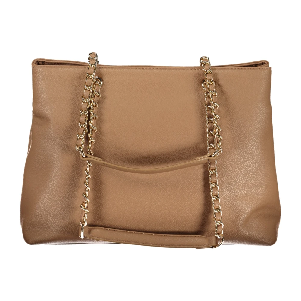 Valentino by Mario Valentino Beige Schoudertas met Ketting en Ritssluiting Beige Dames