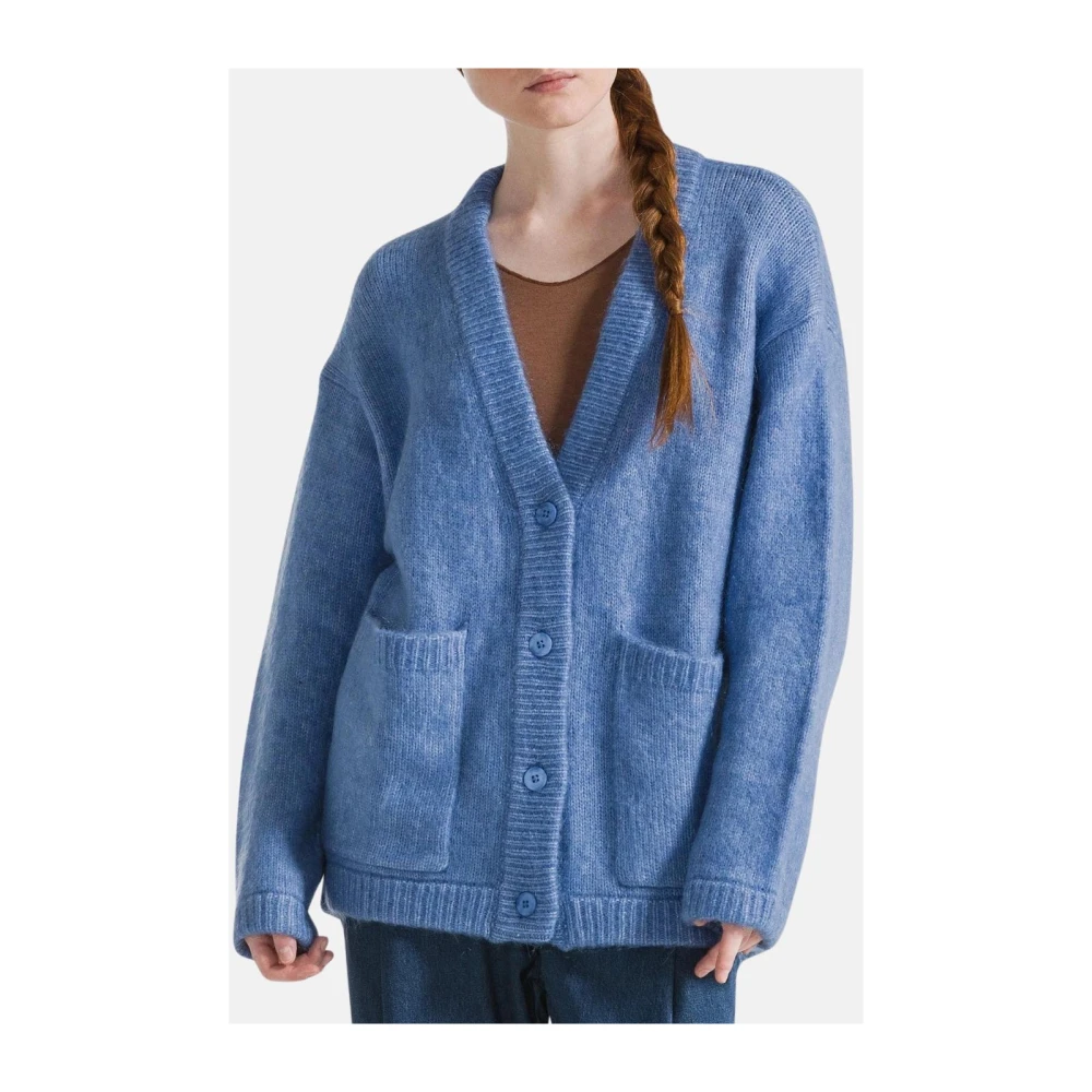 Deha Blauwe Mohair Vest met Knopen Blue Dames