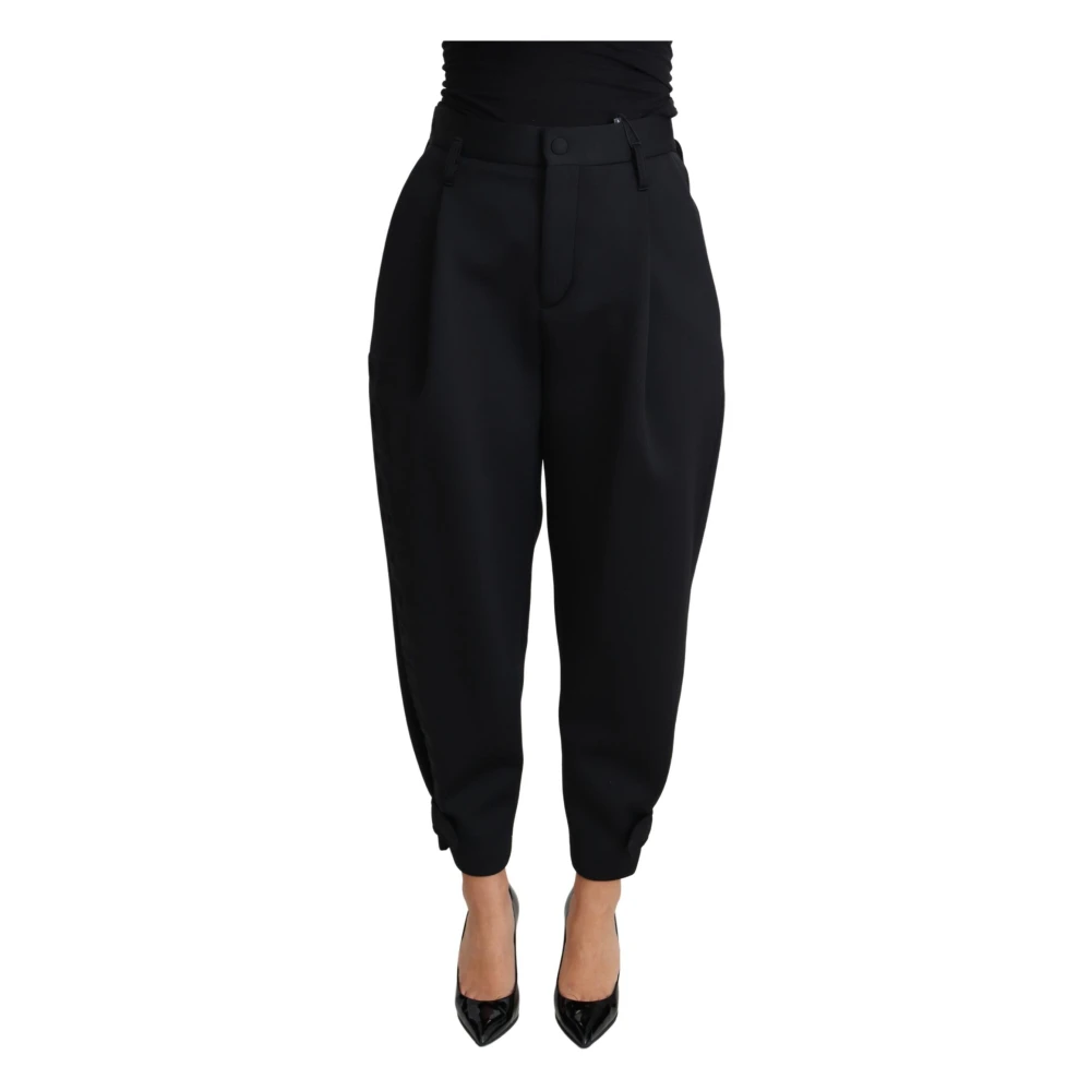 Dolce & Gabbana Women's Black Elegant High-Waist Cropped Trousers