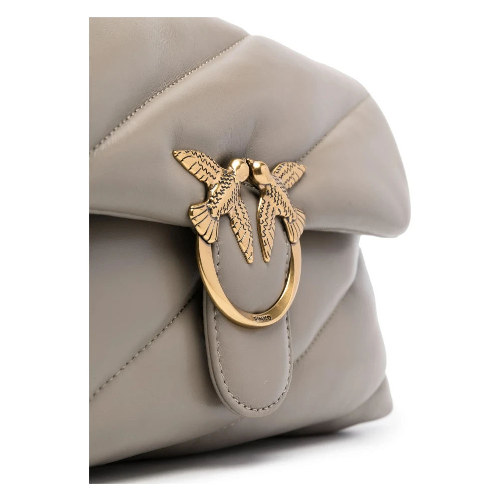 pinko Antiek Goud Love Puff Classic Tas Beige Dames