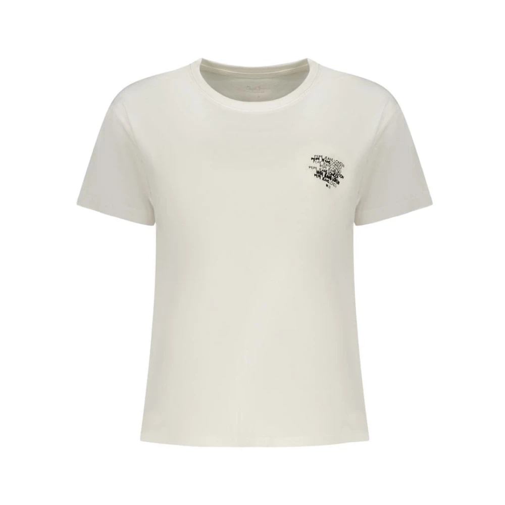 Pepe Jeans Women's White T-Shirts, M, Cotton T-Shirt