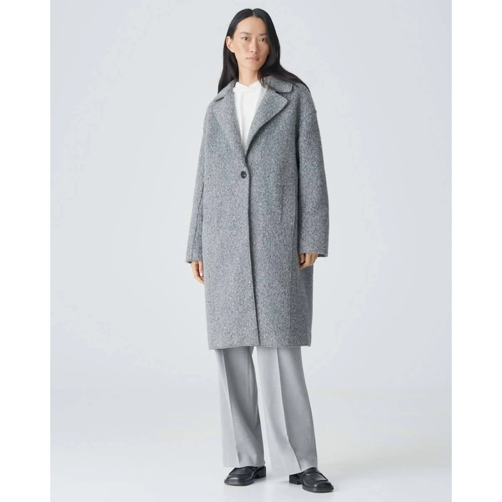 Opus Stijlvolle Jas met Hannie Detail Gray Dames