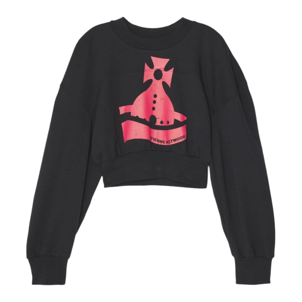 Vivienne Westwood Zwart Crop Sander Sweatshirt Black Dames