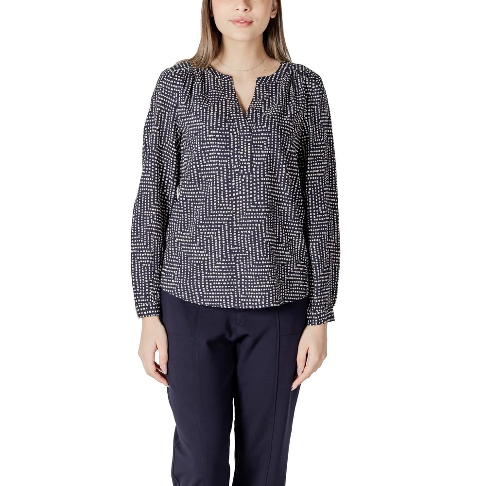 Street One Women's Blue Blouses, Xs, Viscose Long Sleeve Blouse