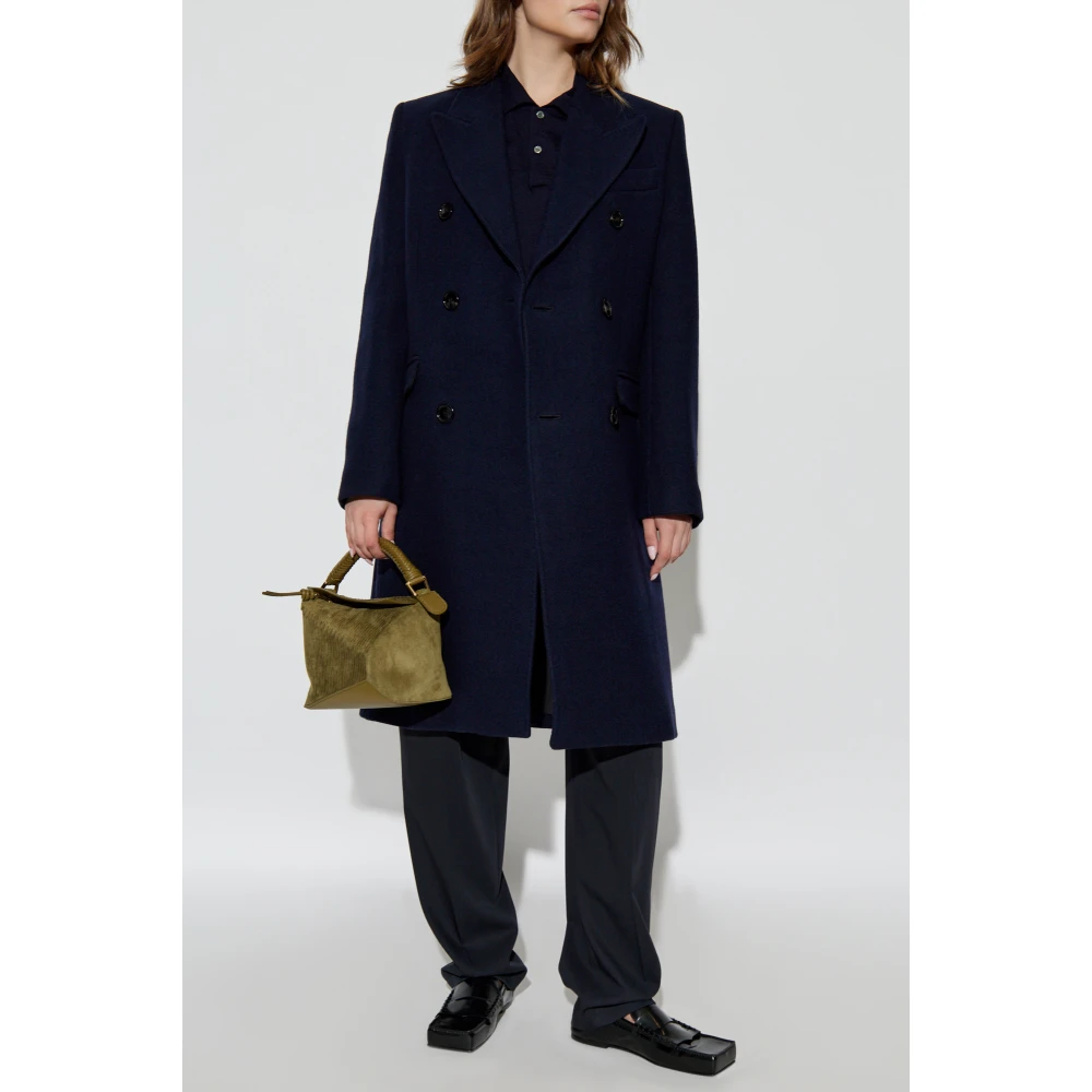 Ami Paris Wollen jas Blue Dames