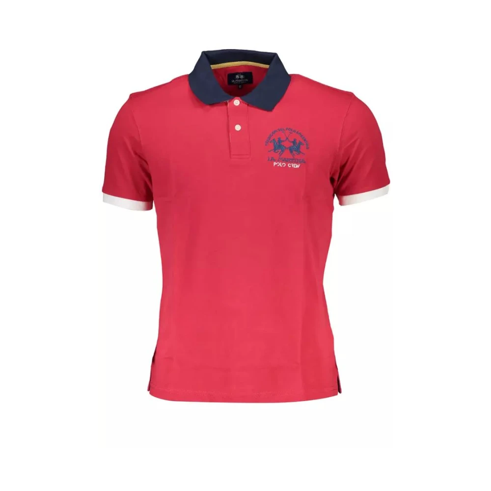 LA MARTINA Elegant Roze Katoenen Poloshirt Red Heren