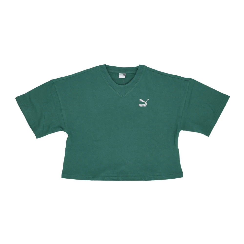 Puma Oversized V-Neck Tee Vine T-Shirt Green Dames