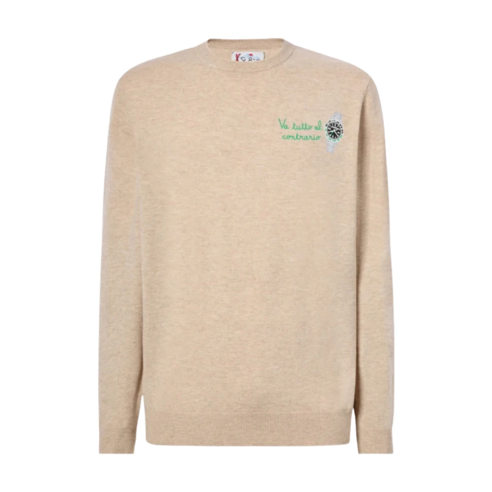 Mc2 Saint Barth Men's Beige Round-Neck Knitwear